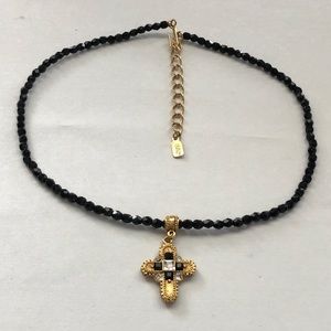 Vintage Signed 1928 Cross Beaded Choker